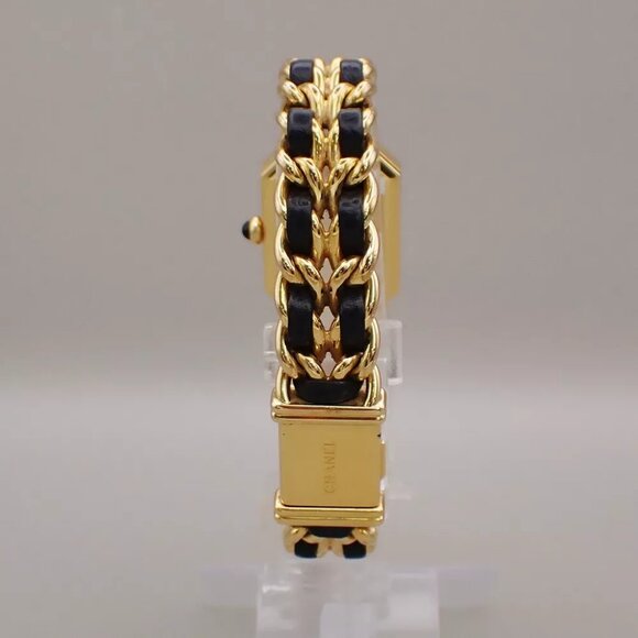 CHANEL Logo Premiere Watch H0001 # L Quartz Gold Plated Leather GHW - Picture 4 of 13